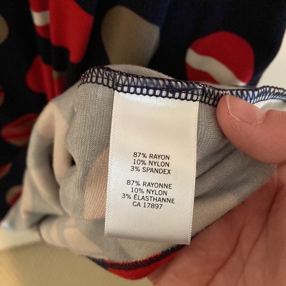 Banana Republic XL Navy with red, tan and white polka dots dress - Picture 4 of 5